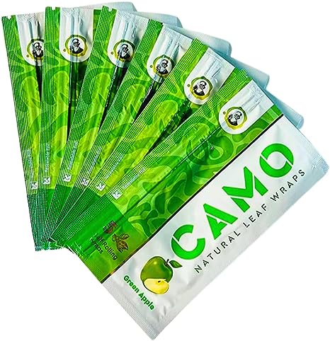 Afghan Hemp Camo Natural Leaf Wraps 6 Pack