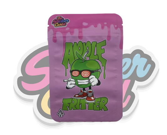 Apple Fritter Mylar Pouches Pre-Labeled