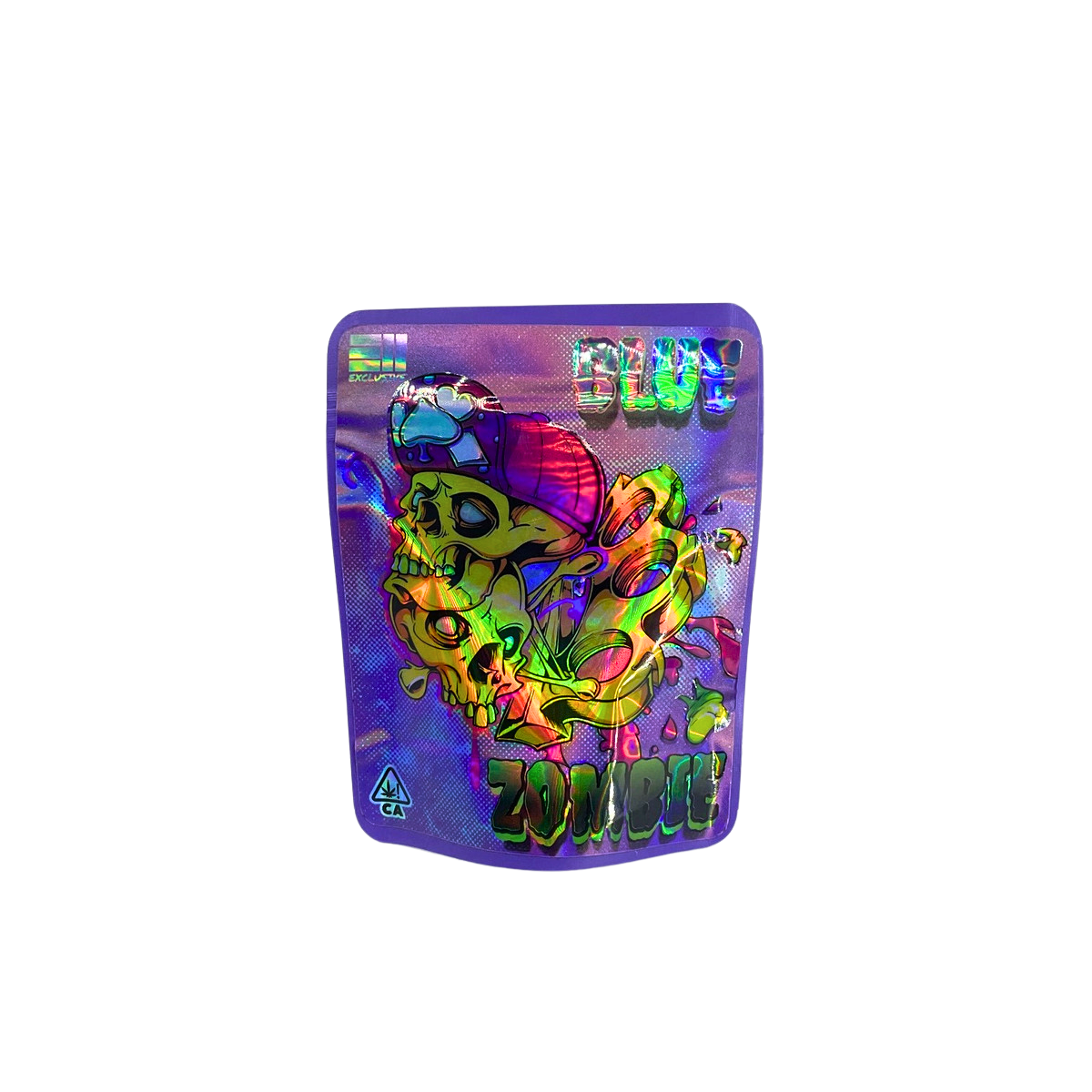 Blue Zombie Holographic Stickered Mylar Bags