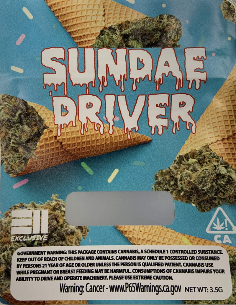 Sundae Driver Mylar Pouches Pre-Labeled