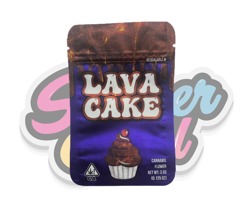 Lava Cake Mylar Bags Pouches Pre-Labeled