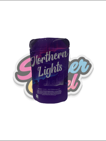 Northern Lights Mylar Bags Pouches Pre-Labeled