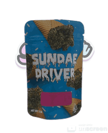 The Sticker Cartel Sundae Driver Mylar Bags Pouches Pre-Labeled