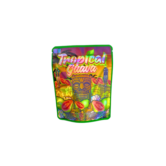 Tropical Guava Holographic Stickered Custom Designed Mylar Bags
