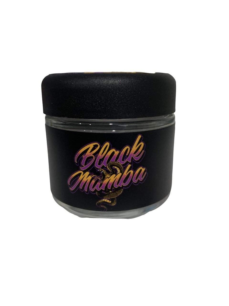 Black Mamaba Glass Jars Pre-Labeled