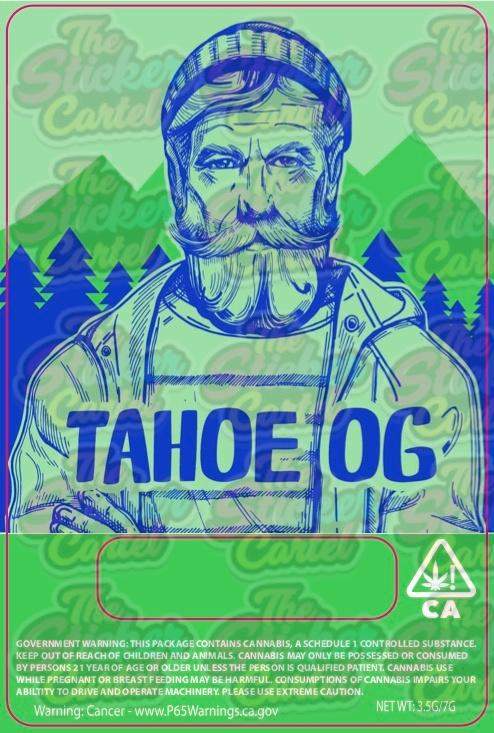 Tahoe OG Mylar Pouches Pre-Labeled