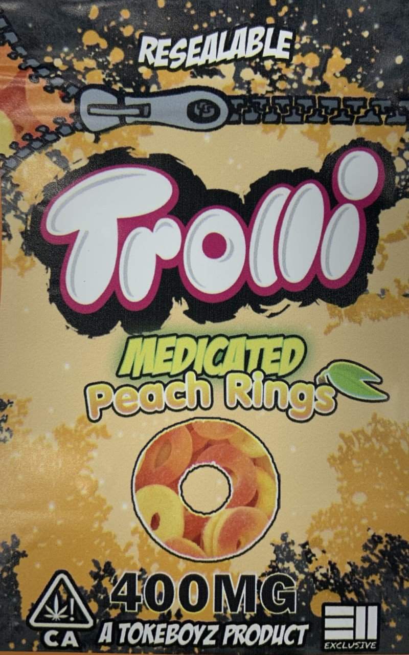 Peach Rings Mylar Pouches Pre-Labeled